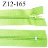 Fermeture zip 12 cm non séparable couleur vert pomme largeur 2.5 cm zip nylon longueur 12 cm largeur 4 mm prix à la pièce