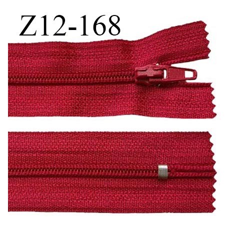Fermeture zip 12 cm non séparable couleur rouge largeur 2.5 cm zip nylon longueur 12 cm largeur 4 mm prix à la pièce