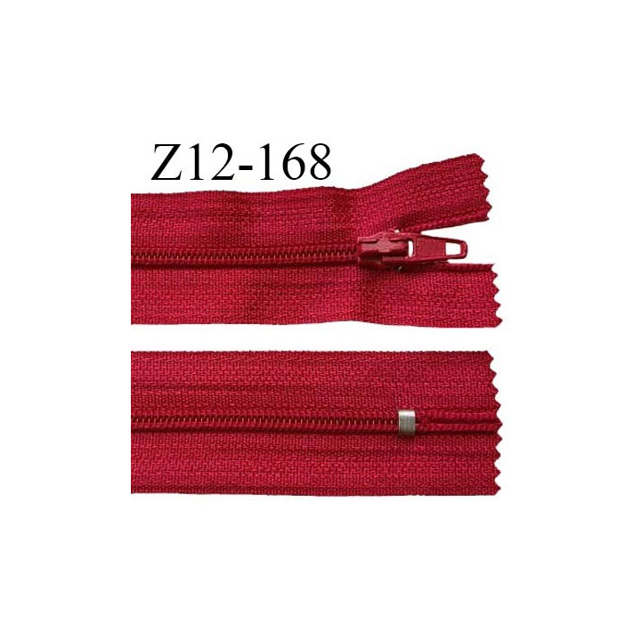 Fermeture zip 12 cm non séparable couleur rouge largeur 2.5 cm zip nylon longueur 12 cm largeur 4 mm prix à la pièce