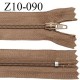 Fermeture zip 10 cm couleur marron clair non séparable largeur 2.5 cm glissière nylon largeur 4 mm longueur 10 cm prix à l'unité