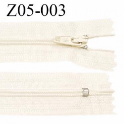 Fermeture 6 cm zip à glissière longueur 6 cm couleur écru non séparable zip nylon prix à l'unité