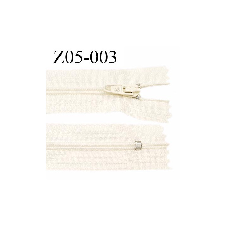Fermeture 6 cm zip à glissière longueur 6 cm couleur écru non séparable zip nylon prix à l'unité