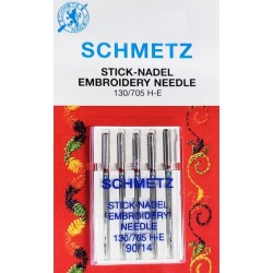 Aiguille schmetz  N° 90 Stick Nadeel Embroidery Needle  130 705 H E 90 la boite de 5 aiguilles