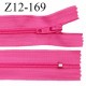 Fermeture zip 12 cm non séparable couleur rose fuchsia largeur 2.5 cm zip nylon longueur 12 cm largeur 4 mm prix à la pièce