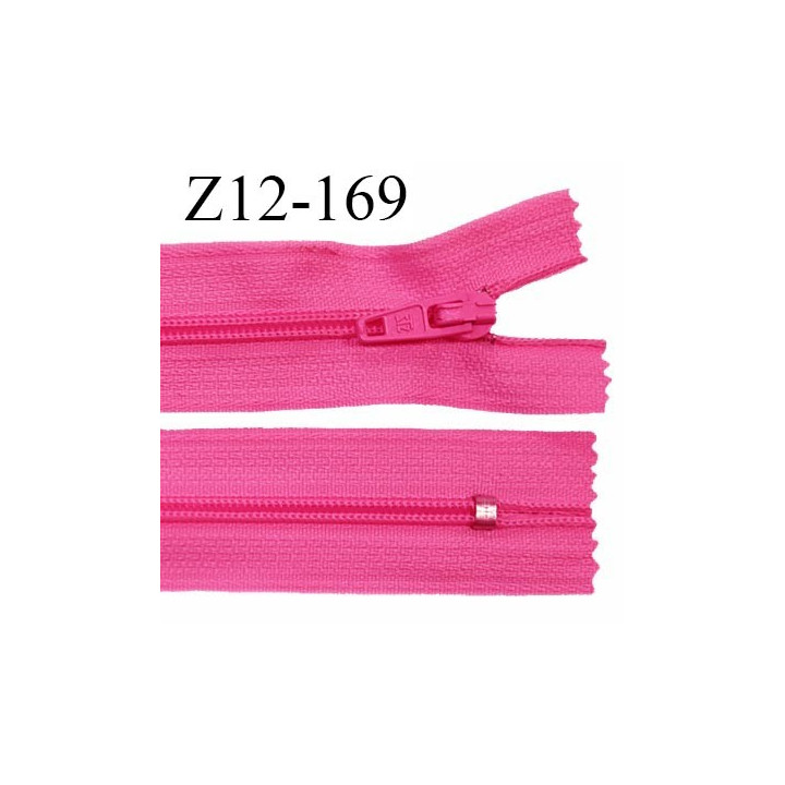 Fermeture zip 12 cm non séparable couleur rose fuchsia largeur 2.5 cm zip nylon longueur 12 cm largeur 4 mm prix à la pièce