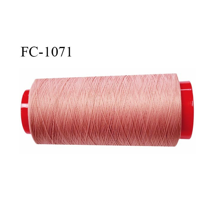 Cone de 2000 m fil mousse polyamide n° 120 couleur saumon vieux rose longueur de 2000 mètres bobiné en France