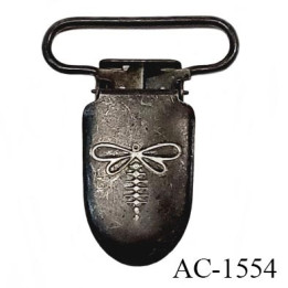 Clip bretelles libellule brocéliande attache en métal tétines rondes en silicone  (passage pour l'élastique 25 mm) prix à la pcs