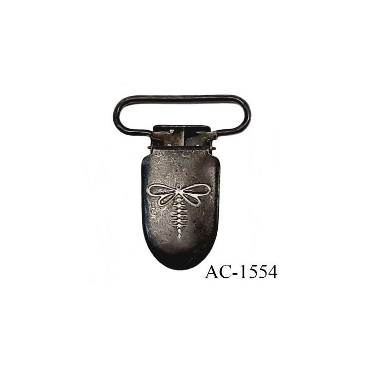 Clip bretelles libellule brocéliande attache en métal tétines rondes en silicone  (passage pour l'élastique 25 mm) prix à la pcs