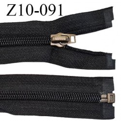 Fermeture zip 10 cm couleur noir séparable largeur 3.2 cm glissière métal couleur laiton vieilli prix à l'unité