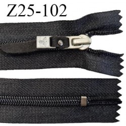 Fermeture zip à glissière 25 cm couleur noir non séparable zip nylon curseur en métal avec libellule Brocéliande prix à la pièce