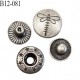 Bouton pression 12 mm métal couleur chrome vieilli avec motif libellule Brocéliande ensemble de 4 pièces par bouton