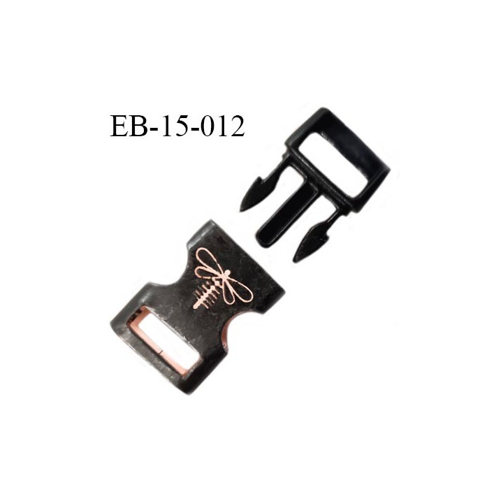 Boucle clip en métal bronze vieilli noir passage pour une sangle de 10 mm de largeur passant coulissant prix à la pièce