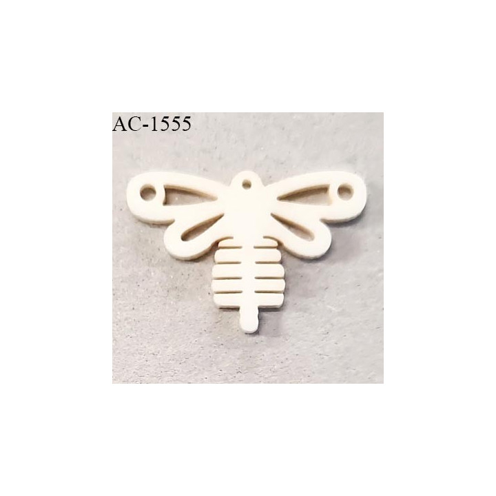 Décor ornement libellule Brocéliande couleur naturel beige largeur 23 mm hauteur 15 mm épaisseur 3 mm prix à la pièce