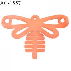 Décor ornement libellule Brocéliande couleur orange largeur 23 mm hauteur 15 mm épaisseur 3 mm prix à la pièce