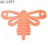 Décor ornement libellule Brocéliande couleur orange largeur 23 mm hauteur 15 mm épaisseur 3 mm prix à la pièce