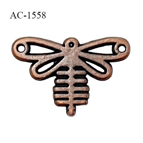 Décor ornement libellule Brocéliande en métal couleur laiton bronze largeur 23 mm hauteur 15 mm épaisseur 3 mm prix à la pièce