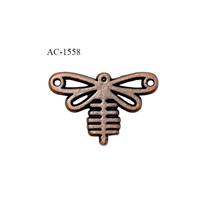 Décor ornement libellule Brocéliande en métal couleur laiton bronze largeur 23 mm hauteur 15 mm épaisseur 3 mm prix à la pièce