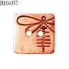 Bouton carré 10 mm couleur cuivre avec motif libellule Brocéliande 2 trous bouton plat prix à la pièce