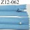 fermeture éclair longueur 12 cm couleur bleu ciel non séparable zip nylon largeur 2,5 cm largeur du zip 4 mm