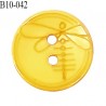 Bouton 10 mm en pvc couleur jaune motif libellule Brocéliande 2 trous diamètre 10 mm épaisseur 2 mm prix à la pièce