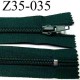 fermeture éclair longueur 35 cm couleur vert non séparable zip nylon largeur 3,2 cm largeur du zip 6,5 mm curseur métal