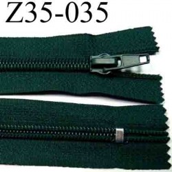 fermeture zip à glissière longueur 35 cm couleur vert non séparable zip nylon largeur 3,2 cm largeur du zip 6,5 mm 