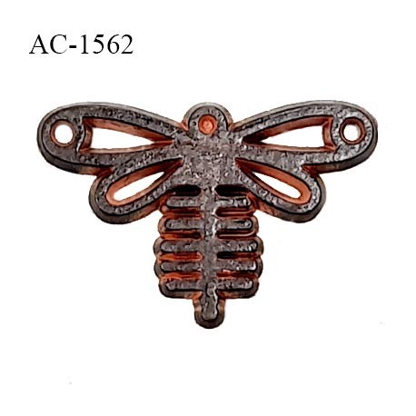 Décor ornement libellule Brocéliande en métal couleur bronze vieilli largeur 23 mm hauteur 15 mm épaisseur 3 mm prix à la pièce