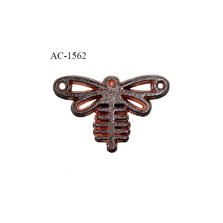 Décor ornement libellule Brocéliande en métal couleur bronze vieilli largeur 23 mm hauteur 15 mm épaisseur 3 mm prix à la pièce