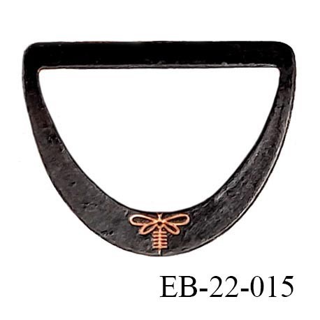 Boucle étrier en métal couleur bronze noir vieilli avec motif libellule Brocéliande prix à l'unité