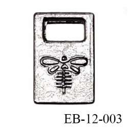 Boucle décor en métal couleur chrome vieilli motif libellule Brocéliande prix à l'unité