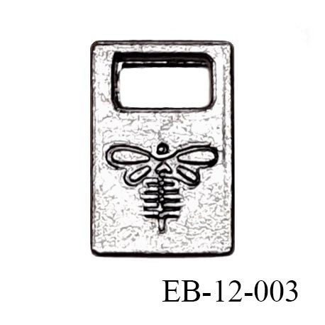 Boucle décor en métal couleur chrome vieilli motif libellule Brocéliande prix à l'unité