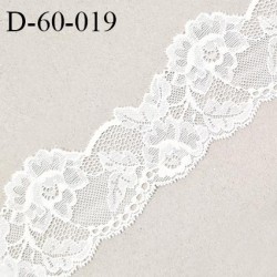 Dentelle 60 mm extensible très belle couleur naturel motif fleurs largeur 60 mm prix au mètre