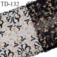 Tissu dentelle brodée 15 cm extensible haut de gamme couleur noir avec broderies largeur 15 cm prix pour 1 mètre