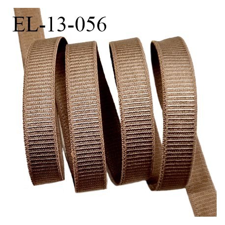 Elastique 13 mm lingerie couleur marron bronze brillant largeur 13 mm allongement +70% prix au mètre