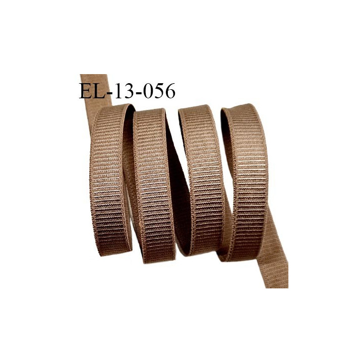 Elastique 13 mm lingerie couleur marron bronze brillant largeur 13 mm allongement +70% prix au mètre