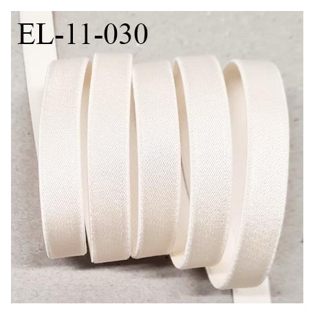 Elastique 11 mm lingerie couleur ivoire perle brillant allongement +60% largeur 11 mm prix au mètre