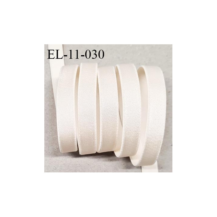 Elastique 11 mm lingerie couleur ivoire perle brillant allongement +60% largeur 11 mm prix au mètre