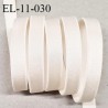 Elastique 11 mm lingerie couleur ivoire perle brillant allongement +60% largeur 11 mm prix au mètre