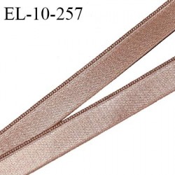 Elastique 10 mm lingerie couleur marron bronze brillant largeur 10 mm très doux au toucher prix au mètre