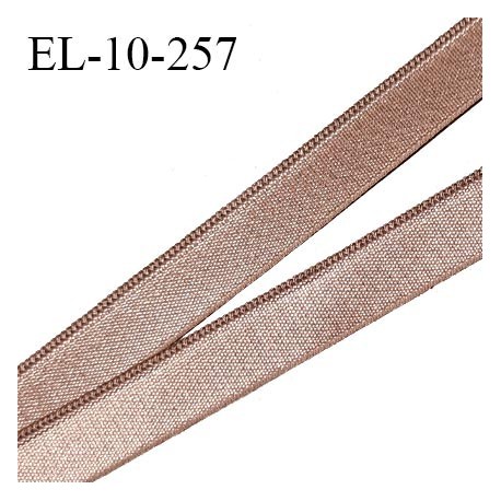 Elastique 10 mm lingerie couleur marron bronze brillant largeur 10 mm très doux au toucher prix au mètre