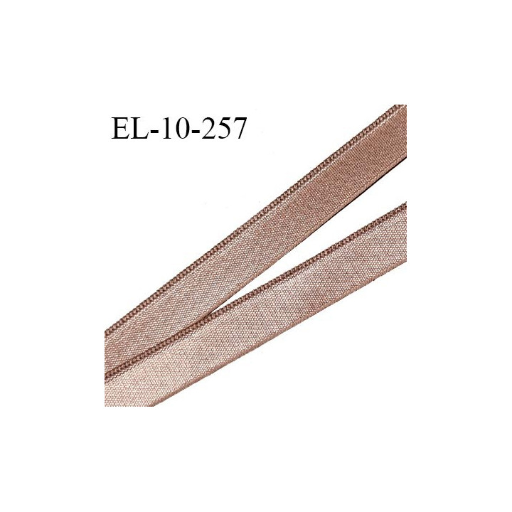 Elastique 10 mm lingerie couleur marron bronze brillant largeur 10 mm très doux au toucher prix au mètre