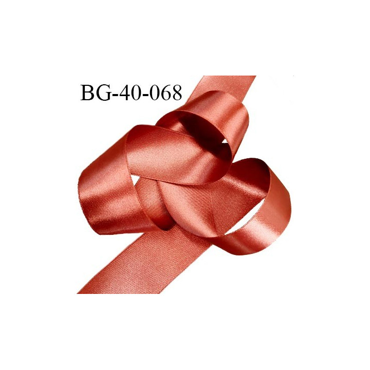 Galon ruban satin 40 mm couleur terracotta brillant largeur 40 mm prix au mètre