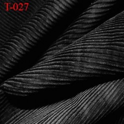 Tissu velours noir petites côtes largeur 150 cm poids au m2 300 grs prix pour 10 cm de longueur et 150 cm de largeur