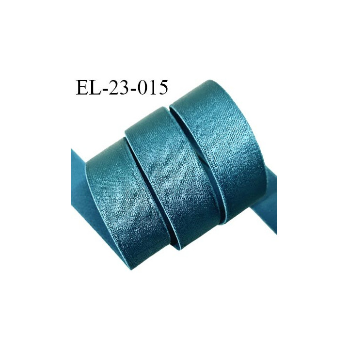 Elastique 23 mm lingerie haut de gamme couleur bleu vert bonne élasticité allongement +50% largeur 23 mm prix au mètre
