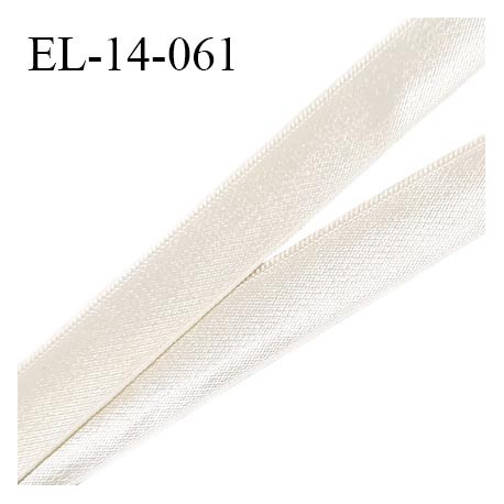 Elastique 14 mm bretelle lingerie haut de gamme couleur perle ivoire brillant largeur 14 mm prix au mètre