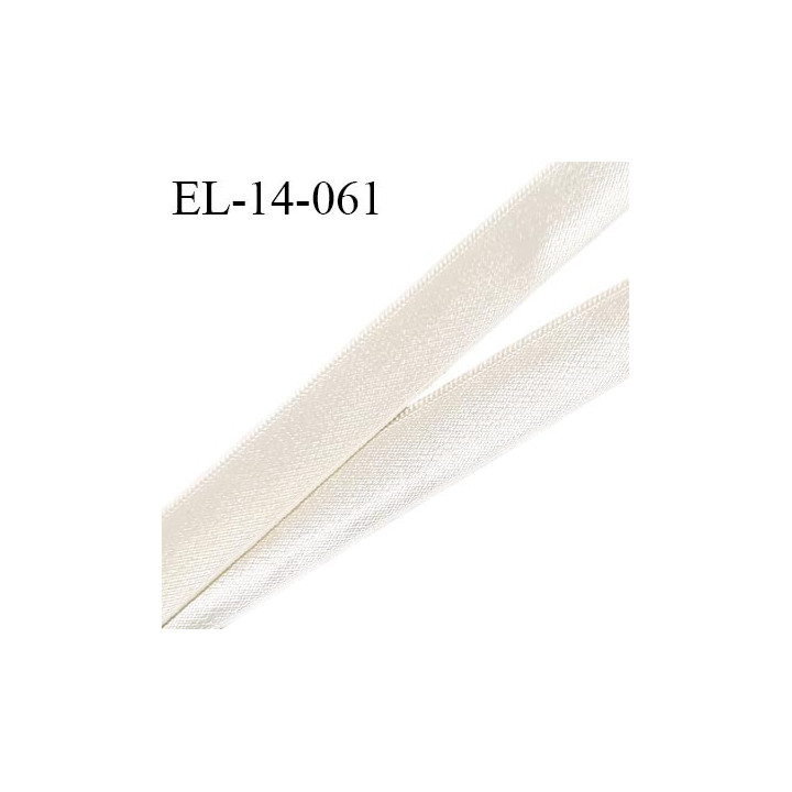 Elastique 14 mm bretelle lingerie haut de gamme couleur perle ivoire brillant largeur 14 mm prix au mètre