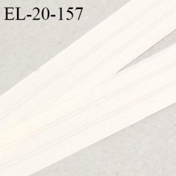 Elastique anti glisse 20 mm couleur perle ivoire bonne élasticité allongement +110% largeur 20 mm prix au mètre