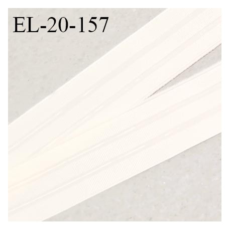 Elastique anti glisse 20 mm couleur perle ivoire bonne élasticité allongement +110% largeur 20 mm prix au mètre