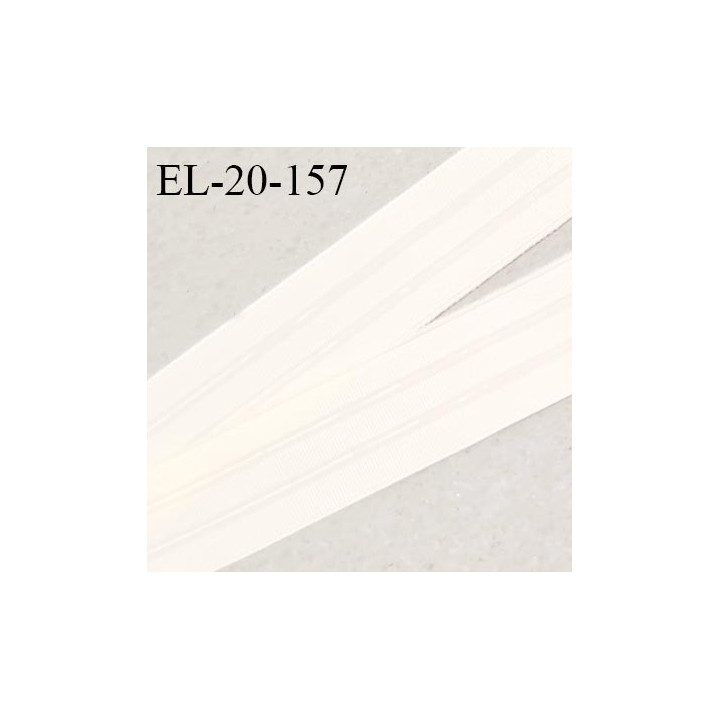 Elastique anti glisse 20 mm couleur perle ivoire bonne élasticité allongement +110% largeur 20 mm prix au mètre