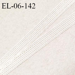Elastique 6 mm fin style droit fil couleur perle ivoire largeur 6 mm prix au mètre